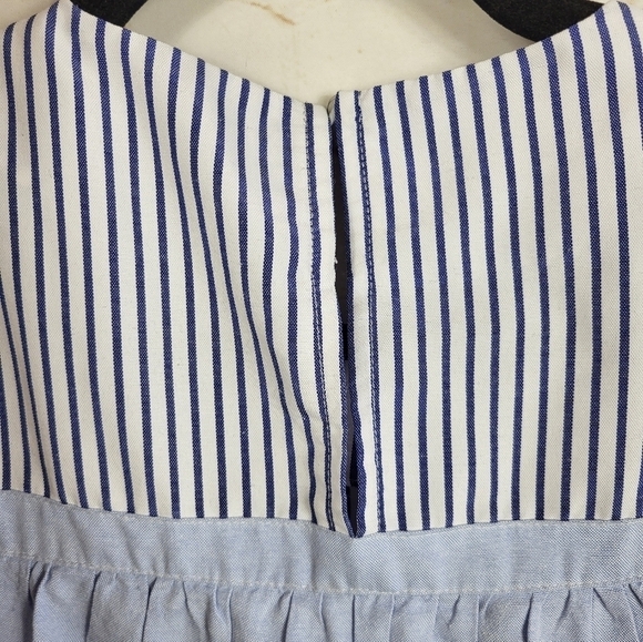 Pomander Place Tuckernuck Preppy Feminine Quinn Tiered Mini Dress Blue Stripe XS - Picture 10 of 16